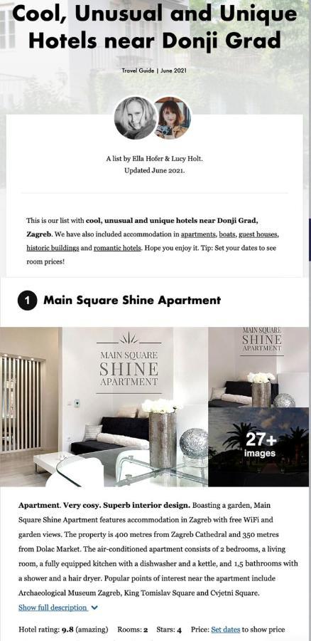 Luxurios And Historic Apartment "Shine" - Right On The Main Square Zagreb Luaran gambar