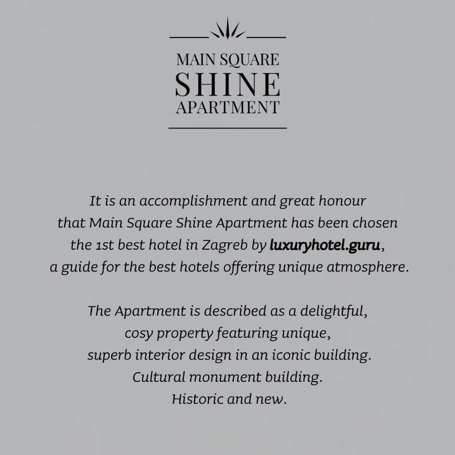 Luxurios And Historic Apartment "Shine" - Right On The Main Square Zagreb Luaran gambar